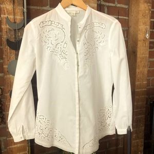 Coldwater creek lace button front top S: PXS / I believe this color to be white